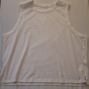 lululemon athletica Sleeveless Boxy Tank - White Embroidered Logo
